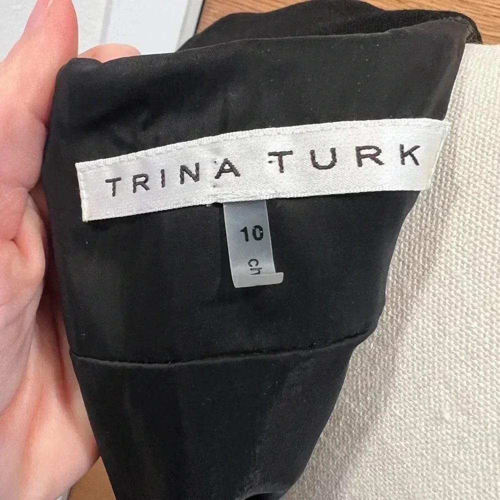 TRINA TURK | Chelsea Rose Belt Sheath Dress Sleeveless Black Size 10 - Picture 6 of 8